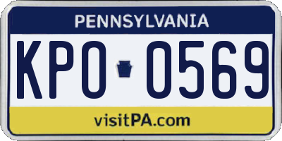 PA license plate KPO0569