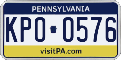 PA license plate KPO0576