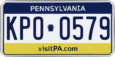 PA license plate KPO0579