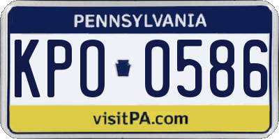 PA license plate KPO0586