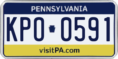 PA license plate KPO0591