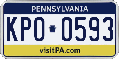 PA license plate KPO0593