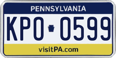 PA license plate KPO0599