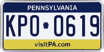 PA license plate KPO0619