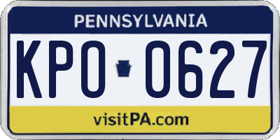 PA license plate KPO0627