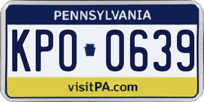 PA license plate KPO0639