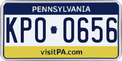 PA license plate KPO0656
