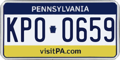 PA license plate KPO0659