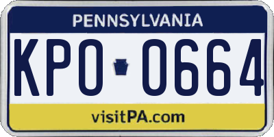 PA license plate KPO0664