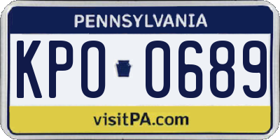 PA license plate KPO0689