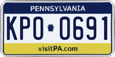 PA license plate KPO0691