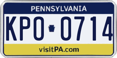 PA license plate KPO0714