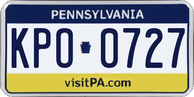 PA license plate KPO0727