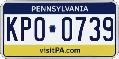 PA license plate KPO0739
