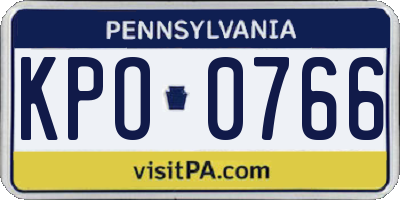 PA license plate KPO0766
