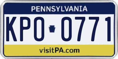 PA license plate KPO0771