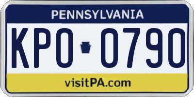 PA license plate KPO0790