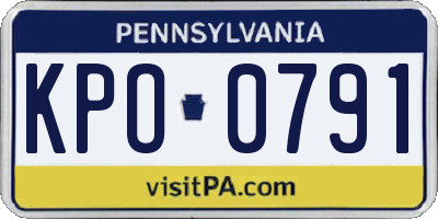 PA license plate KPO0791