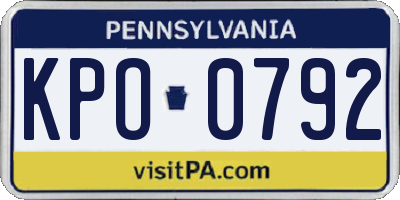 PA license plate KPO0792