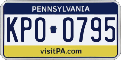 PA license plate KPO0795