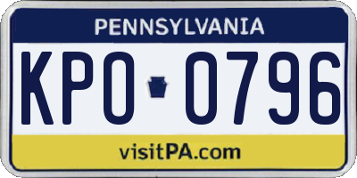 PA license plate KPO0796