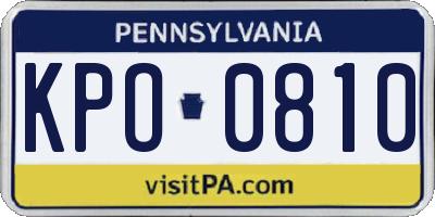 PA license plate KPO0810