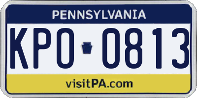PA license plate KPO0813