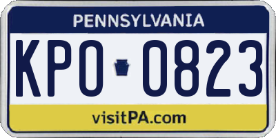 PA license plate KPO0823