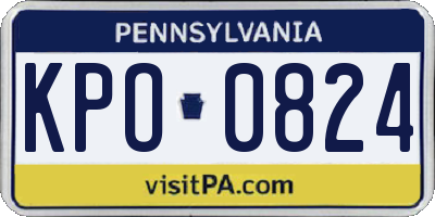 PA license plate KPO0824