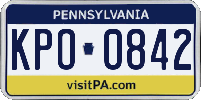 PA license plate KPO0842