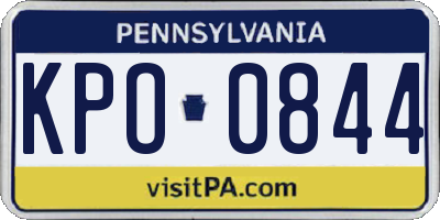 PA license plate KPO0844