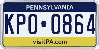 PA license plate KPO0864