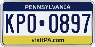 PA license plate KPO0897