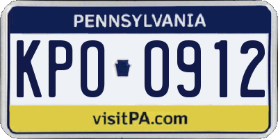 PA license plate KPO0912