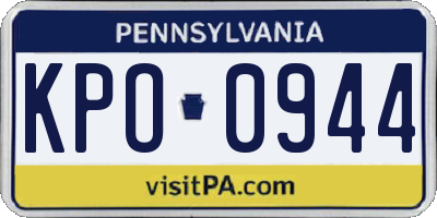 PA license plate KPO0944