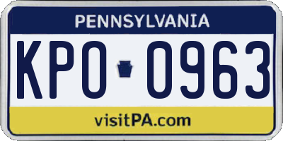 PA license plate KPO0963