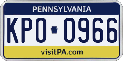 PA license plate KPO0966