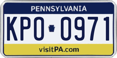 PA license plate KPO0971