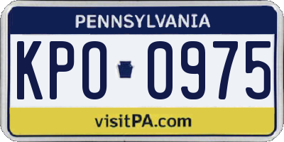PA license plate KPO0975