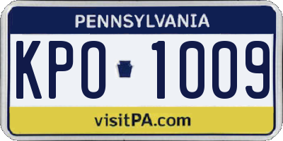 PA license plate KPO1009