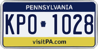 PA license plate KPO1028
