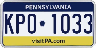 PA license plate KPO1033