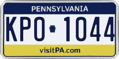 PA license plate KPO1044