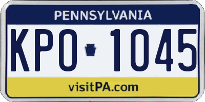 PA license plate KPO1045