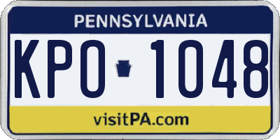 PA license plate KPO1048