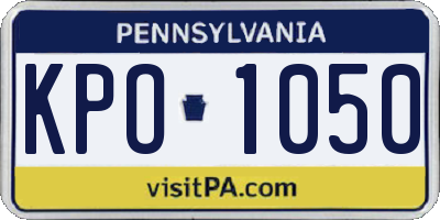 PA license plate KPO1050