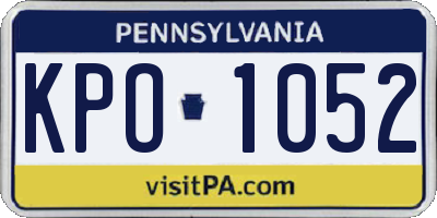 PA license plate KPO1052