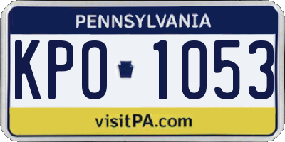 PA license plate KPO1053