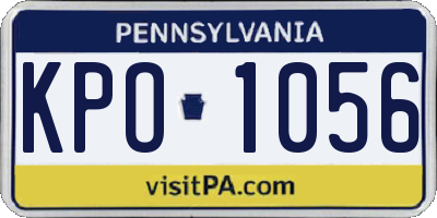 PA license plate KPO1056