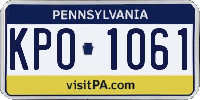 PA license plate KPO1061
